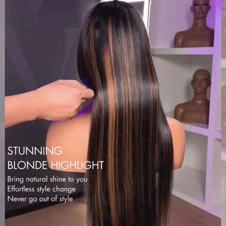 🔥Final 4 Hours: 74% OFF + Free Shipping: 🌸Supernatural hairline, silky straight hair, pre-plucked lace, glueless 13x4 front lace wig🌸