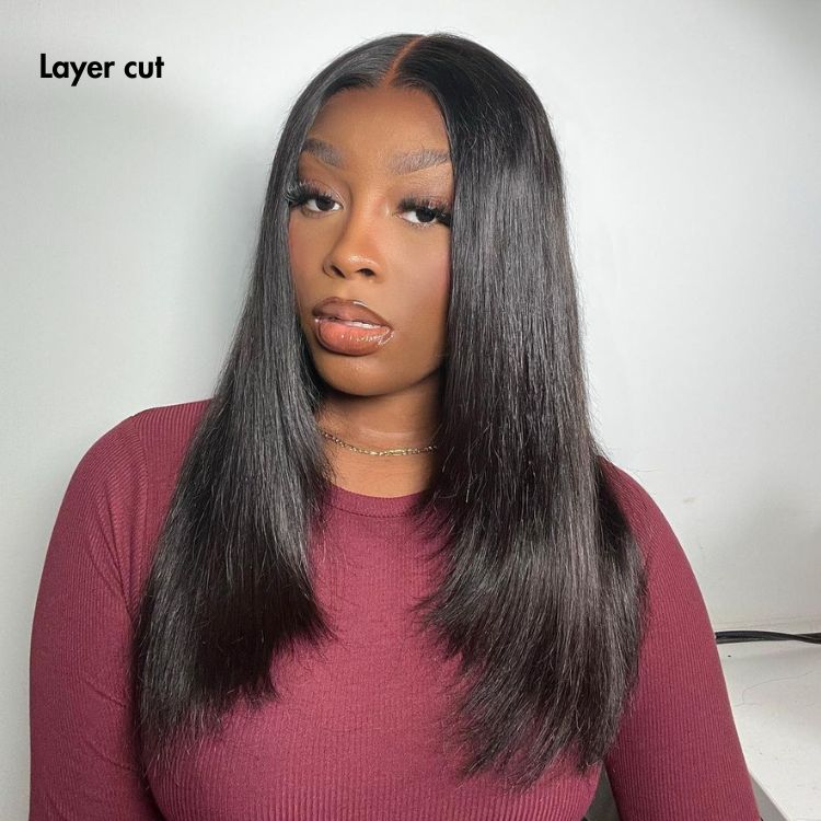 🔥Final 4 Hours: 74% OFF + Free Shipping: 🌸Supernatural hairline, silky straight hair, pre-plucked lace, glueless 13x4 front lace wig🌸