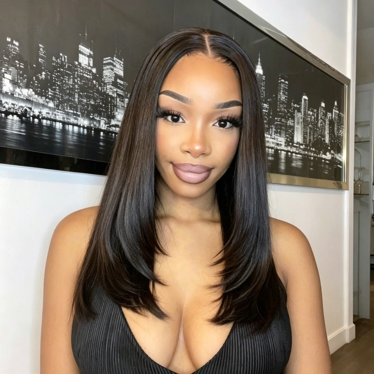 🔥Final 4 Hours: 74% OFF + Free Shipping: 🌸Supernatural hairline, silky straight hair, pre-plucked lace, glueless 13x4 front lace wig🌸