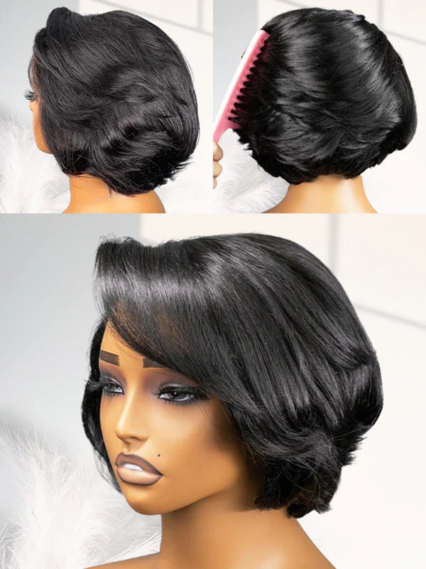 🔥Final 4 Hours: 73%OFF+Free Shipping:🌸Layer Cut wave Short Bob Wig 13×4 HD Lace Pre-Everything Glueless Wig🌸