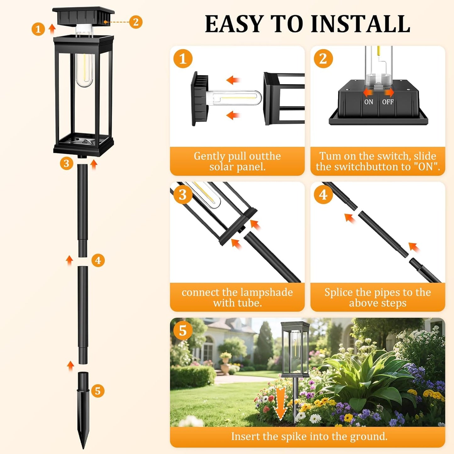 🌞 Solar Pathway Lights Outdoor