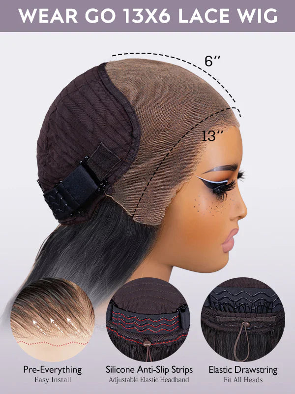 🔥Final 4 Hours: 49%OFF+Free Shipping:🌸Pre-Everything 13x6 Max Lace Frontal Wig Drawstring Wear & Go Wigs Dome Cap Glueless Wigs 180% Density🌸
