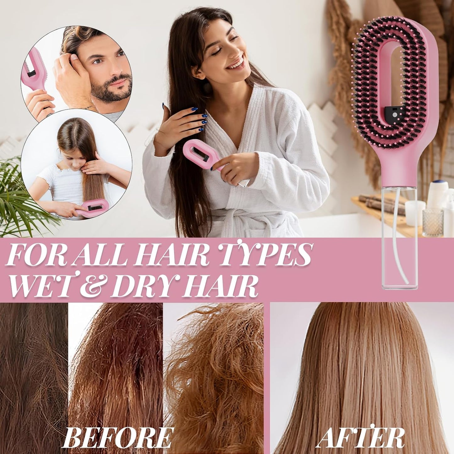 🔥Final 4 Hours: 49%OFF: 🌸Curl Refresh Detangling Spray — Anti-Frizz, Anti-Breakage, Wet & Dry Styling, Travel-Friendly🌸