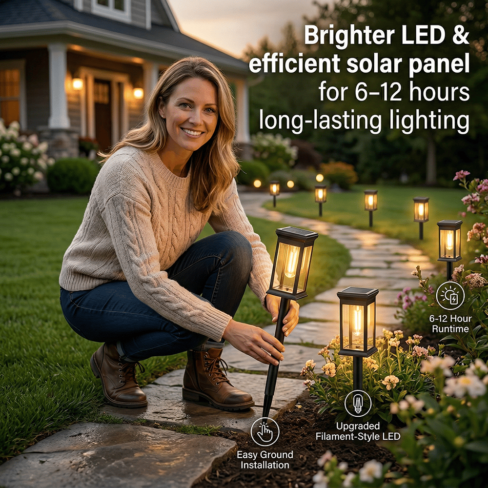 🌞 Solar Pathway Lights Outdoor
