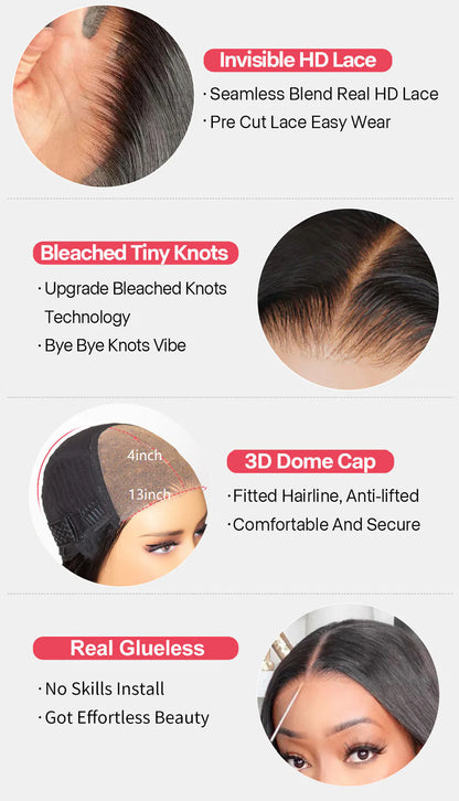 🔥Final 4 Hours: 73%OFF+Free Shipping:🌸Layer Cut wave Short Bob Wig 13×4 HD Lace Pre-Everything Glueless Wig🌸