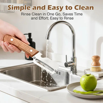 ⚡Crazy-Sale⚡60k-Sold⚡Wooden-Handled Stainless Steel Sharp Peeler with Built-In Bottle Opener for Fruits