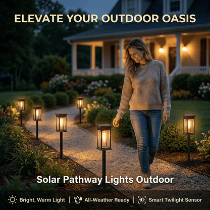 🌞 Solar Pathway Lights Outdoor