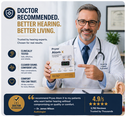 🔥 Only 2 Hours Left! 👂 Pryxo™ Atom X Smart Hearing Aids — Clearer Sound, More Comfortable Living 💖🔊