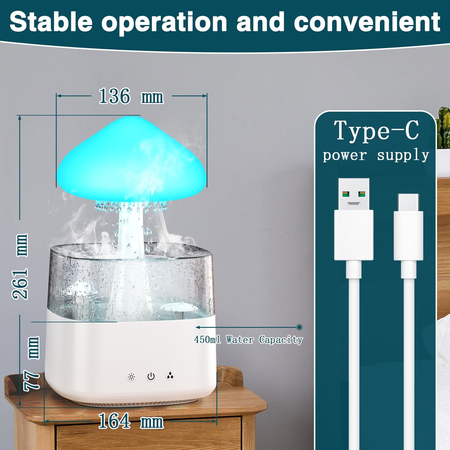 🔥 Final 4 Hours: 49%OFF+Free Shipping: 🌧️Rain Cloud Humidifier — Relaxing Mist & Ambient Night Light🌧️
